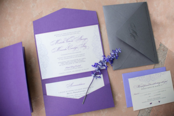invitations purple