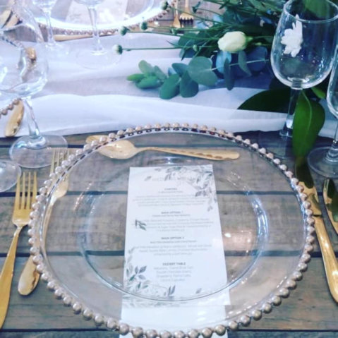 Dark Wooden Table setup