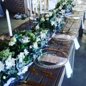 Dark Wooden Table setup