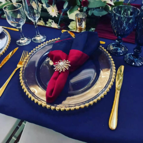 Delft Navy Burgundy gold