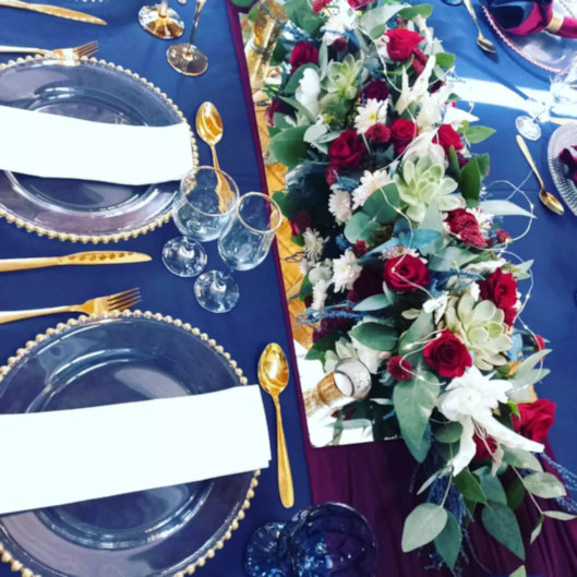 Delft Navy Burgundy gold