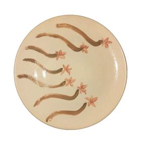 White plate with flowers