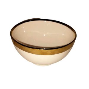 Gold rim dessert bowl
