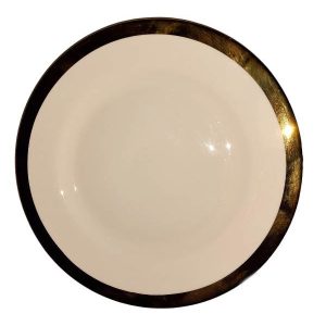 Gold rim dinner plate