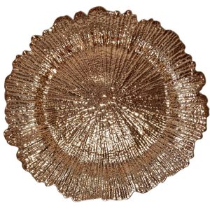 Rose Gold plastic sunny leaf underplate