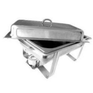 Silver rectangular chaffing dish